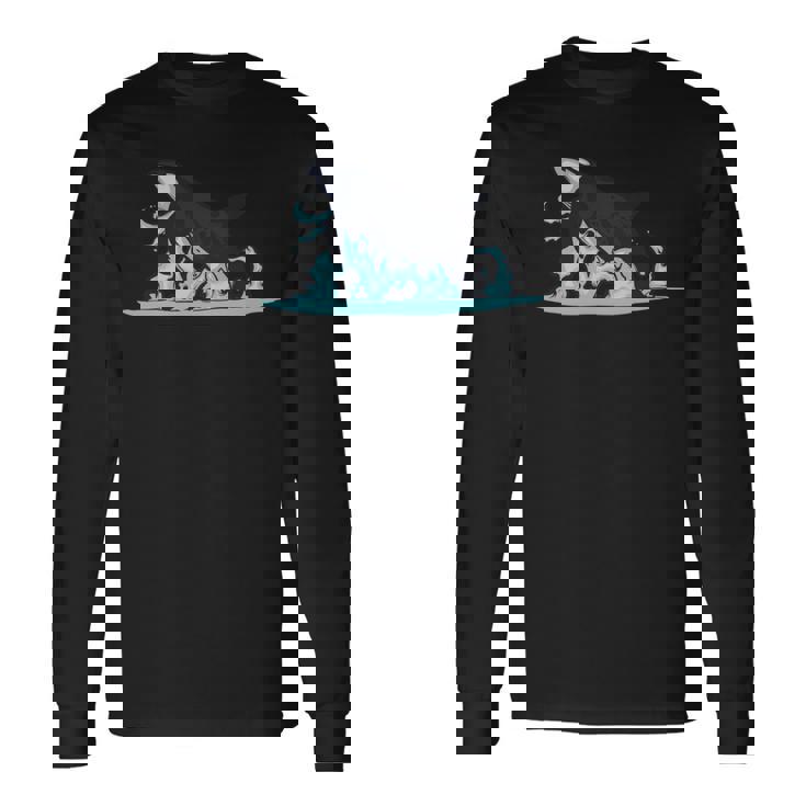 シャチギフトジャンピングオルカシャチ 長袖tシャツ 長袖Tシャツ