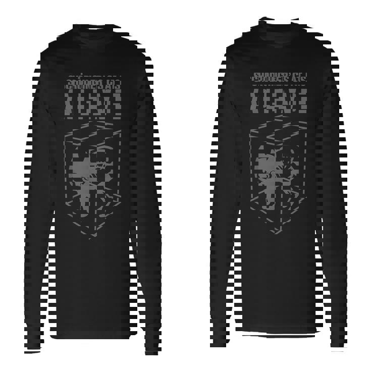 シュレディンガーの猫はアデレーヴデ-Art1 Wt-Trans 長袖Tシャツ