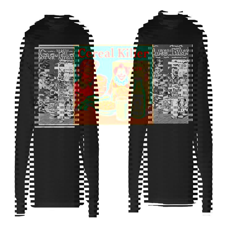 シリアル シリアル キラー 音声しゃれ ホラー コア ミッドセンチュリー 長袖Tシャツ