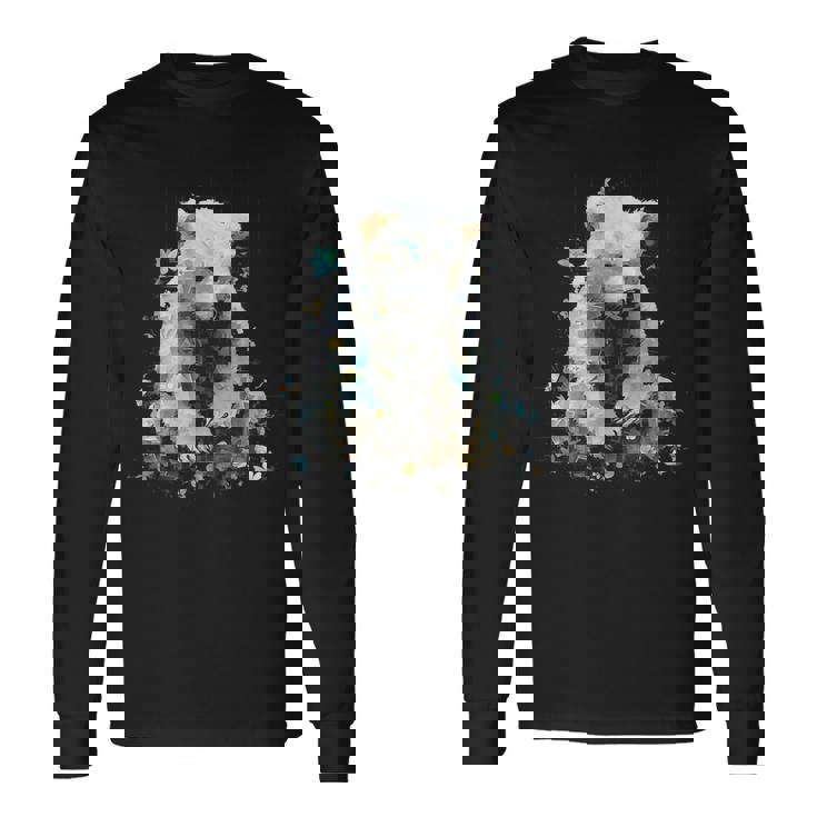 シロクマ 動物 モチーフ 作品 シロクマ 長袖Tシャツ