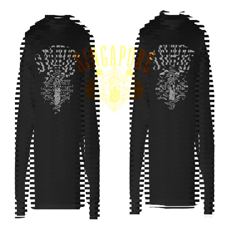 シンガポール メリオン ヴィンテージスタイル デザイン お土産 長袖Tシャツ