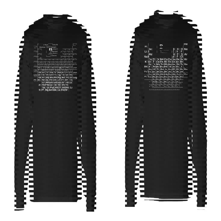 シンプルで充実した周期表 長袖Tシャツ