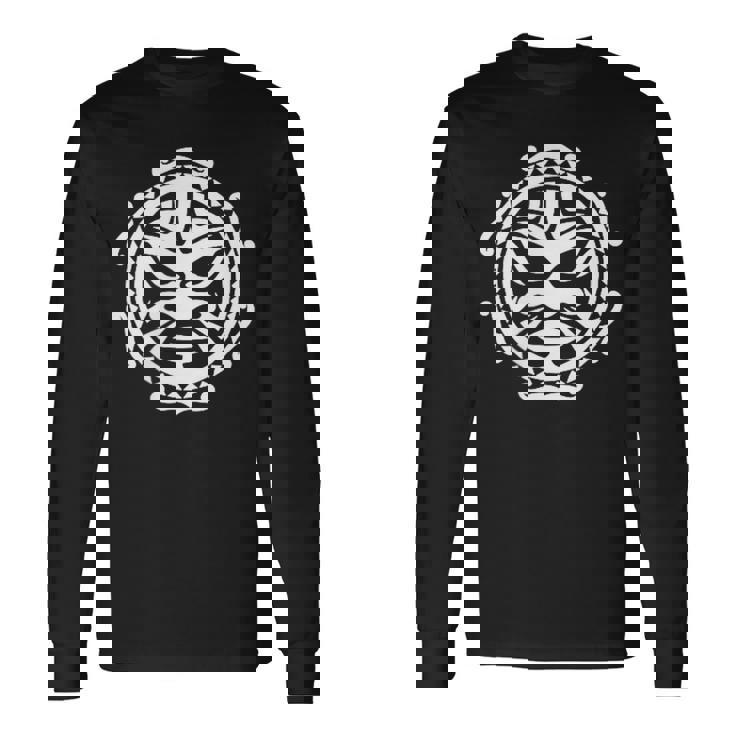 シンボル ハカ マスク カルチャー マオリ族 ニュージーランド 長袖Tシャツ