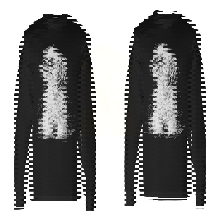 シーズー 犬 グラフィック ペット イラスト シーズー 長袖Tシャツ