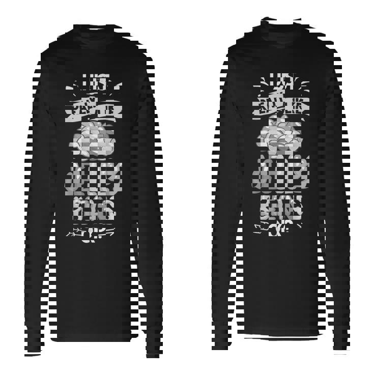 ジェリービーンファニーキャンディかわいいおやつ 長袖Tシャツ