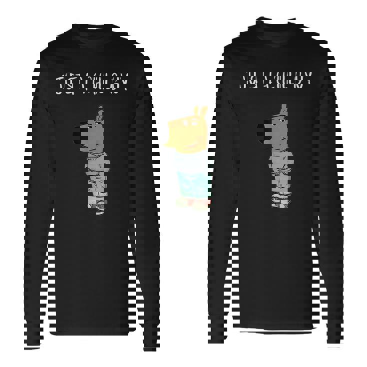 ジャスト・ア・チル・ガイ・ファニー・ミーム 長袖Tシャツ