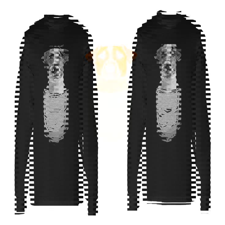 ジャックラッセルテリア Jrt チェストバッグ ポケットドッグオーナー 長袖Tシャツ