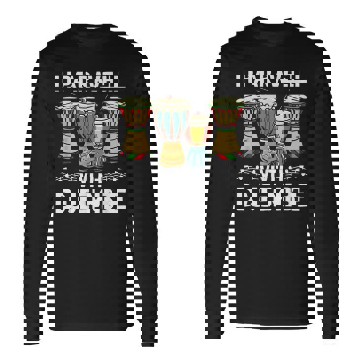 ジャンベ・マンディンカと相性がいいアフリカンミュージックジャンベ 長袖Tシャツ