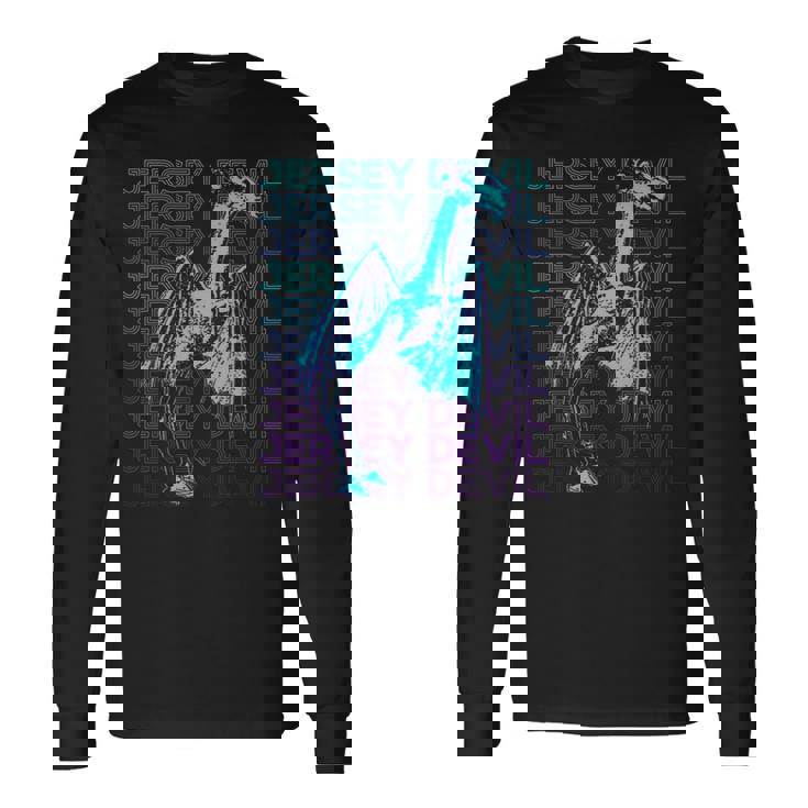 ジャージーデビルクリプティッドクリプトゾロジーレトロ 長袖Tシャツ