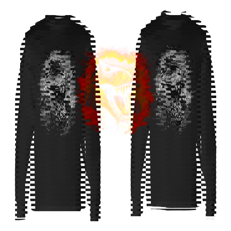 ジュラシックワールド ティラノサウルスレックス 恐竜の肖像画 長袖Tシャツ