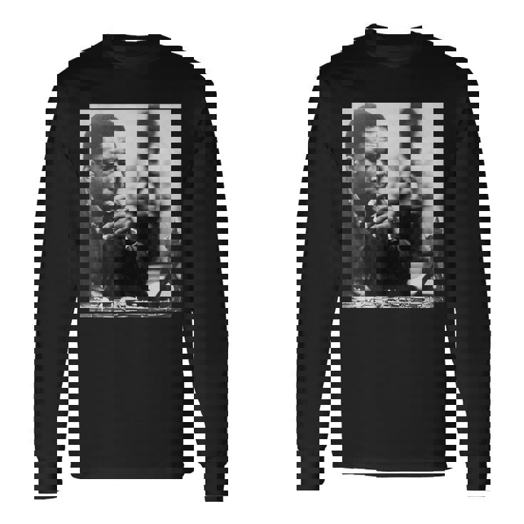 ジョン・コルトレーン 白黒写真 長袖Tシャツ