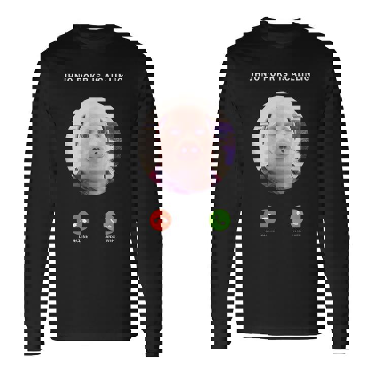 ジョン・ポークがファニー・アンサー・コール・フォンに電話をかけている 長袖Tシャツ