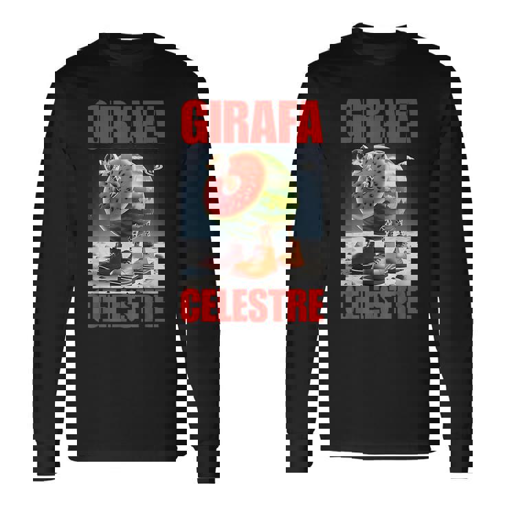 ジラファセレストレ-イタリアンブレインロットミーム 長袖Tシャツ