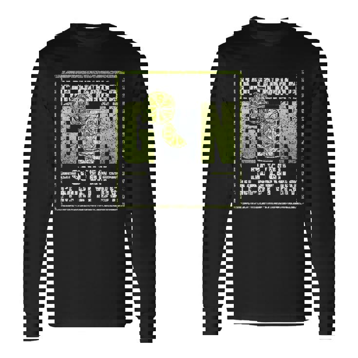 ジンを飲んでるんだ。 恋人 ドリンク ジンズ アルコール ジン 長袖Tシャツ