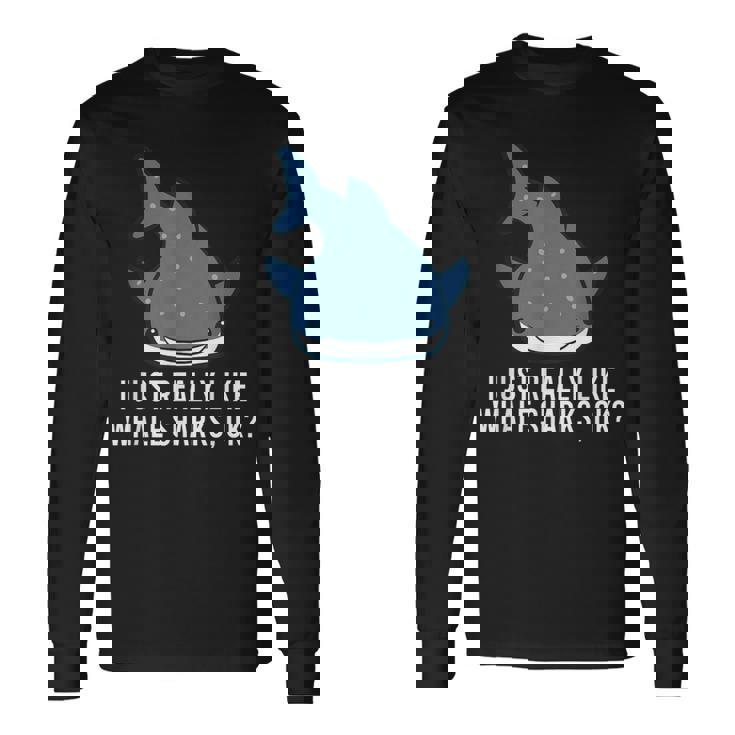 ジンベエザメが本当に好きだよ？かわいいジンベイザメ 長袖Tシャツ