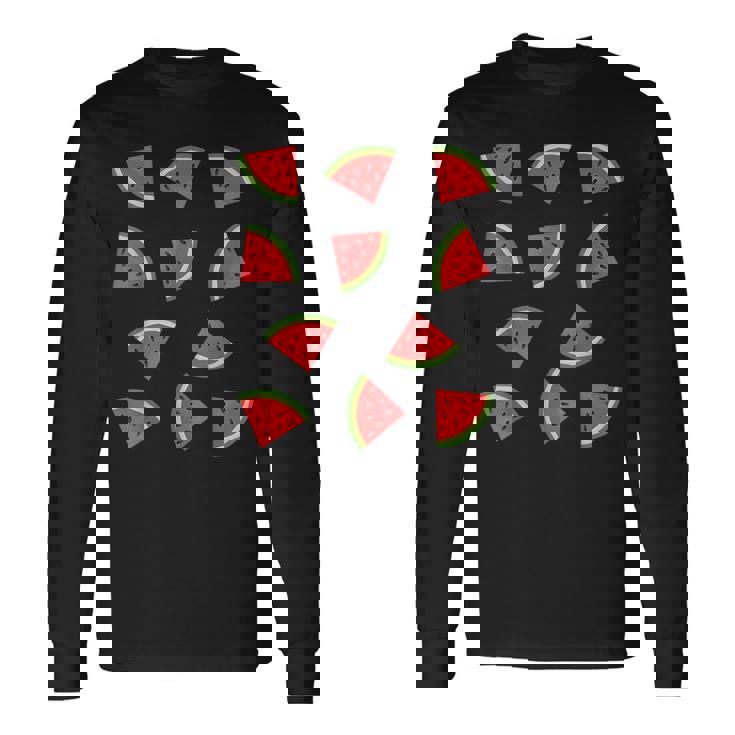 スイカ柄 フルーツスライス スイカ コスチューム 長袖Tシャツ