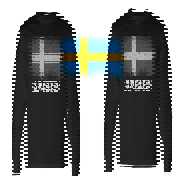 スウェーデン国旗スウェーデン 長袖Tシャツ