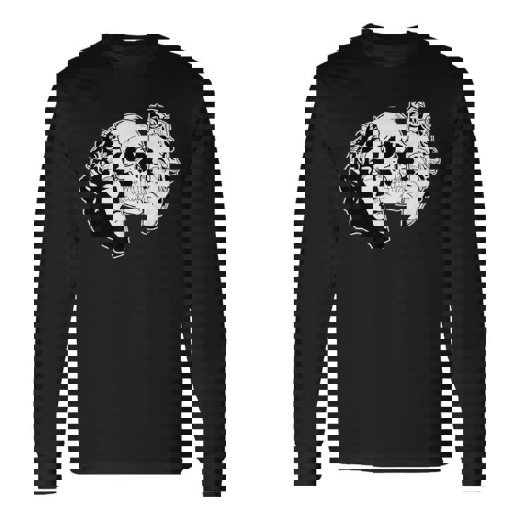 スカル×スタチュー 長袖Tシャツ