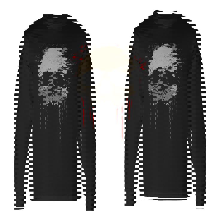 スカルのみのグラフィック。 長袖Tシャツ