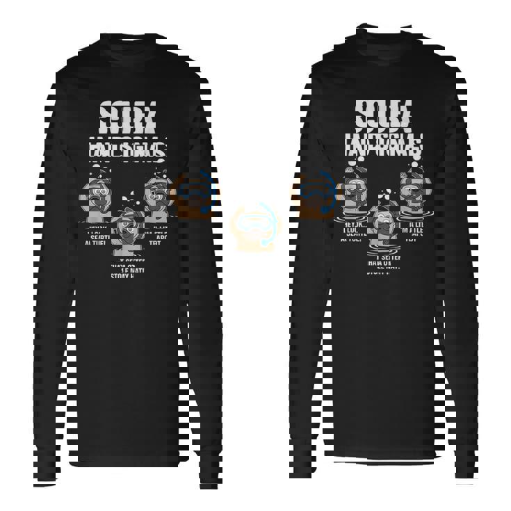 スキューバハンドシグナル 面白い スキューバダイビング 長袖Tシャツ