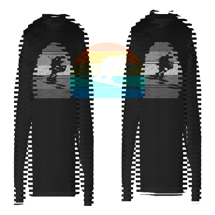 スキー スキー レース スラローム レトロ 長袖Tシャツ