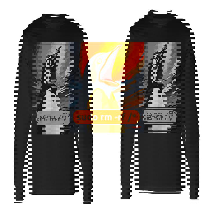 スクリーミング・タックス Linuxudo Rm-Rf 長袖Tシャツ
