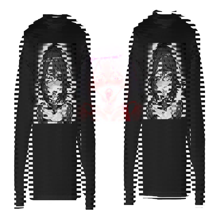 スケベなアニメガール エッチ・ワイフ アニメ 変態 長袖Tシャツ