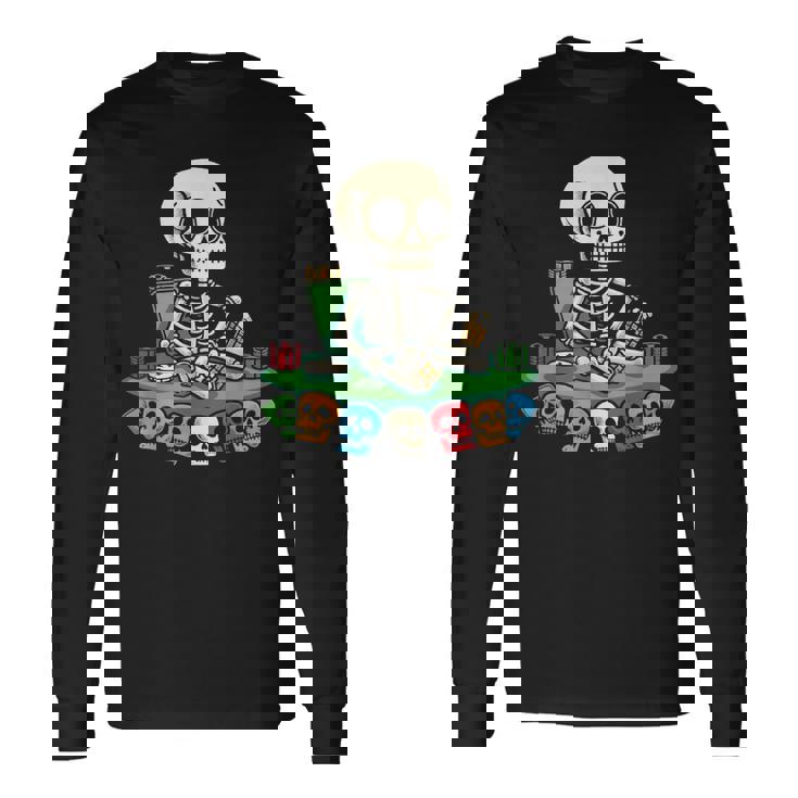 スケルトン ポーカー トランプ ギャンブル カジノ スカル ゲーム カード 長袖Tシャツ ギフトのアイデア