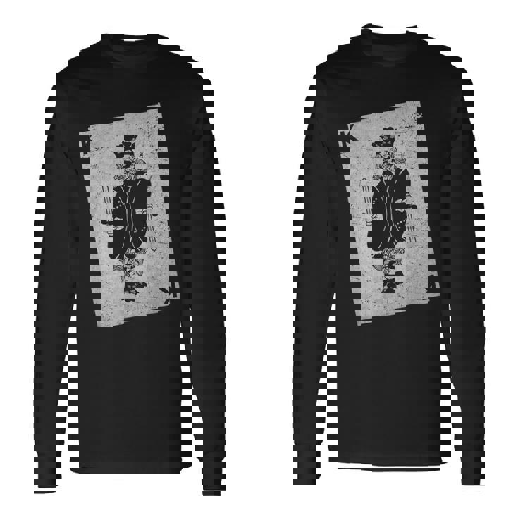 スケルトントランプキングギャンブル死神 長袖Tシャツ ギフトのアイデア