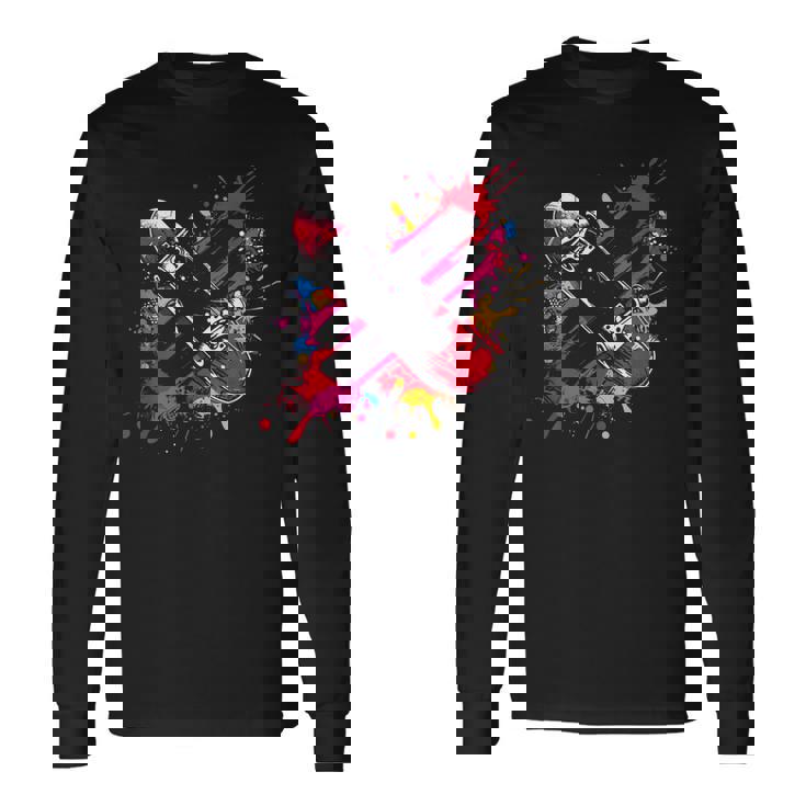 スケートボード ストリートアート スケートボード ファン 長袖Tシャツ