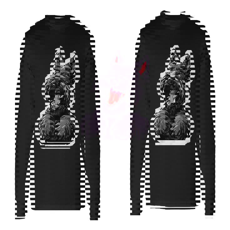 スコティッシュテリア 面白い スコティッシュテリア カワイイ 子犬 犬 長袖Tシャツ