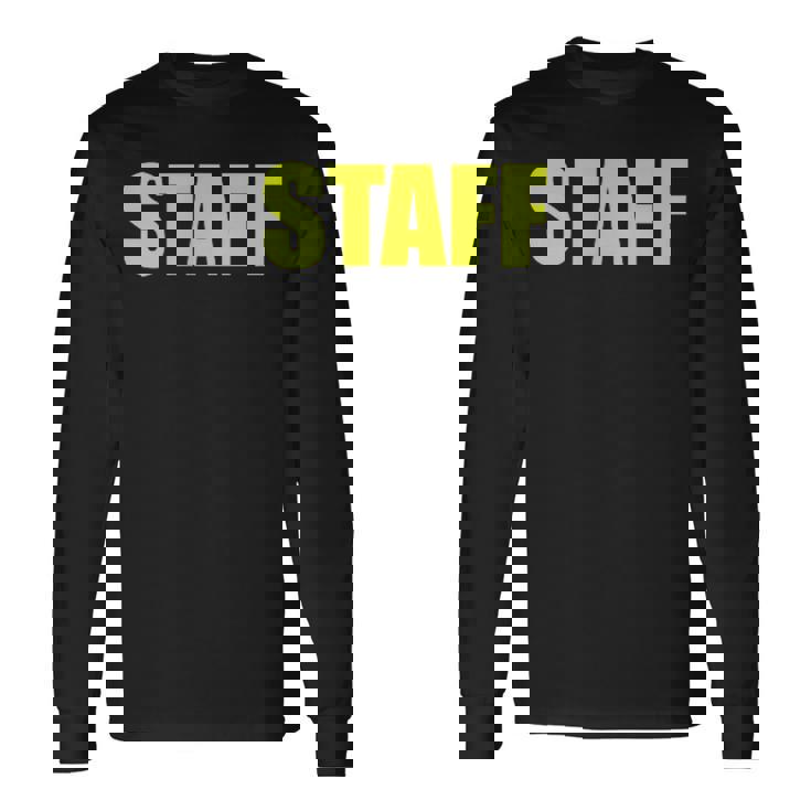 スタッフ社員 イベントスタッフ表裏 黄文字 長袖Tシャツ