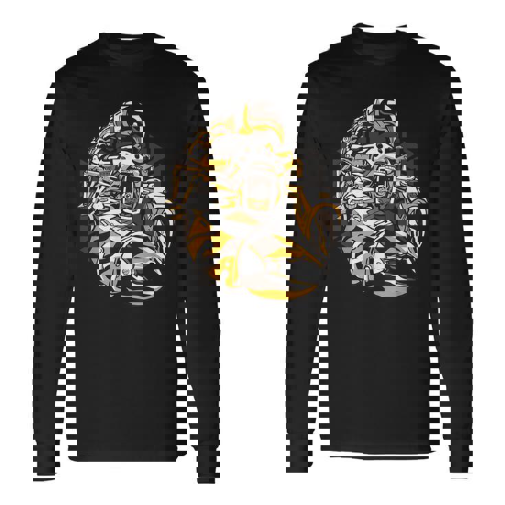 スチームパンクロボットサソリ アーティスティックグラフィック 長袖Tシャツ