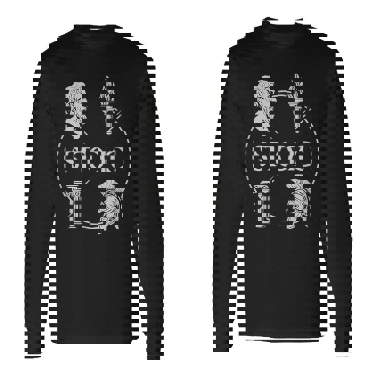 ストイックな美徳 – 知恵の勇気 正義 自己習得のシンボル 長袖Tシャツ