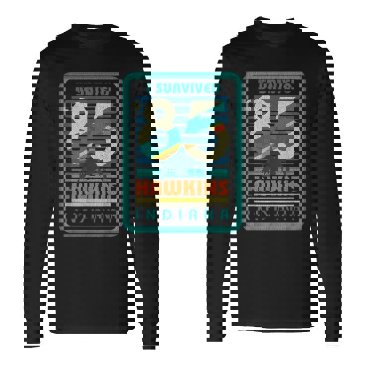 ストレンジャー・シングス ビンテージ デモゴルゴン ポスター ホーキンス インディアナ 85 長袖Tシャツ