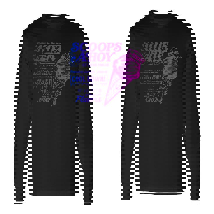 ストレンジャー・シングス ヴィンテージ スクープ アホイ アイスクリーム クールダウン ミーム 長袖Tシャツ