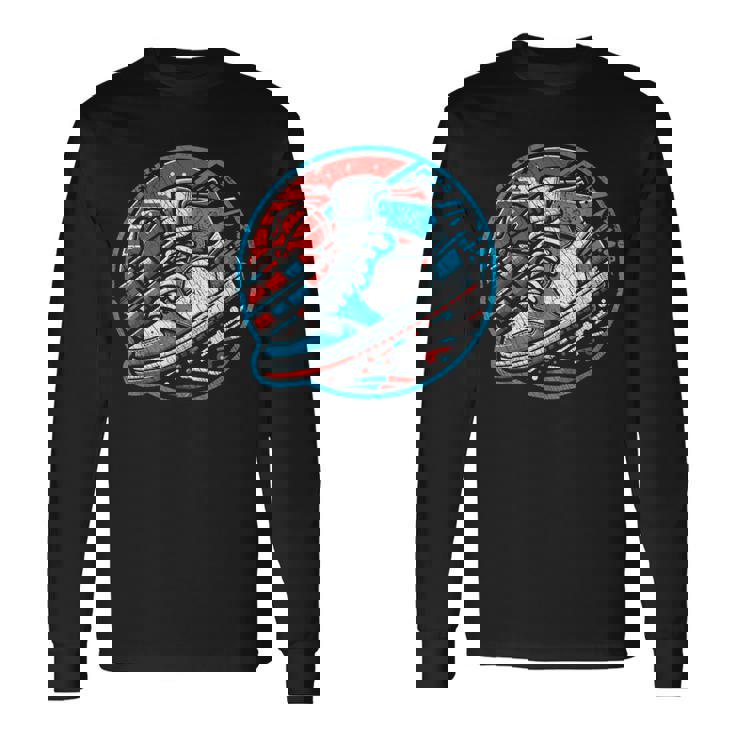 スニーカーヘッドバスケットボールファン 長袖Tシャツ