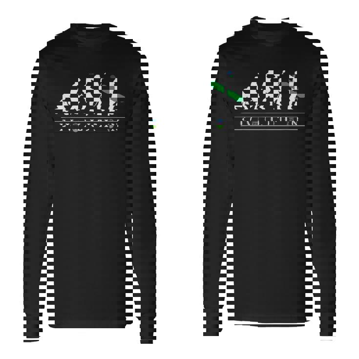 おもしろ スノボ 人類の進化 かっこいい シルエット スノーボード ネタ デザイン 記念品 スノボ選手 長袖Tシャツ