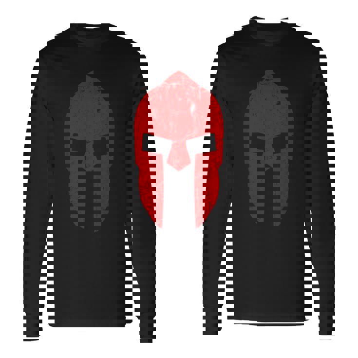 スパルタ戦士ヘルメットジムモチベーションスパルタ古代ギリシャ 長袖Tシャツ