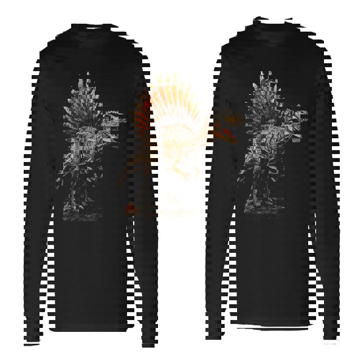 スピノサウルス 恐竜 グラフィックアート スピノサウルス 長袖Tシャツ