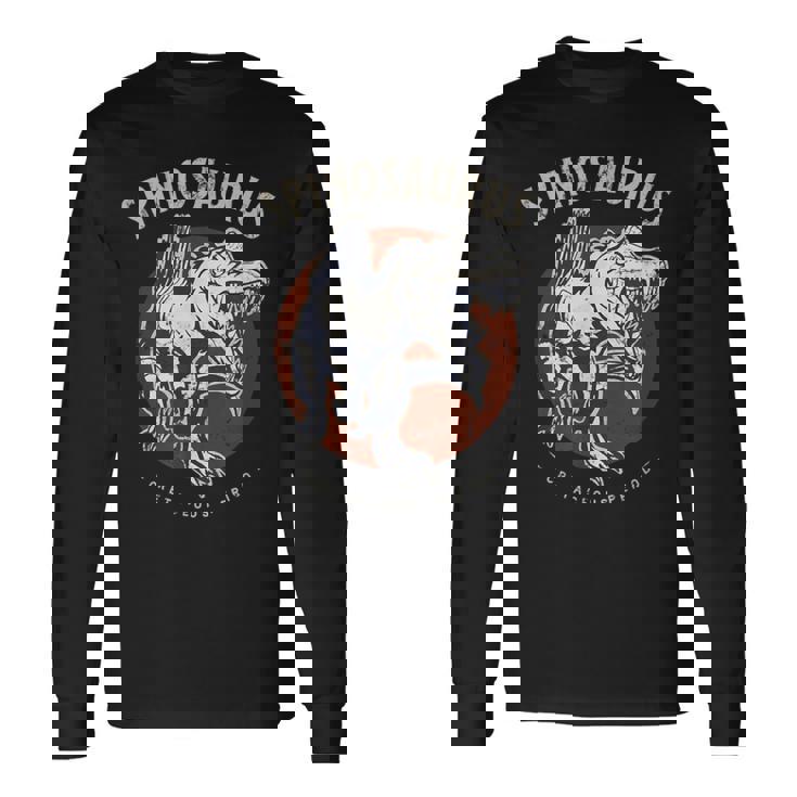 スピノサウルス 白亜時代の生き物 恐竜ファン向け 長袖Tシャツ