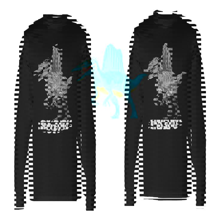 スピノサウルスの恐竜デザイン。 長袖Tシャツ