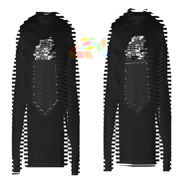 スピードキューブパズル キューブキューブポケットキューブ 長袖Tシャツ