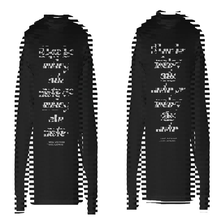 スペイン語 ドン・キホーテ 引用 ミゲル・デ・セルバンテス 長袖Tシャツ