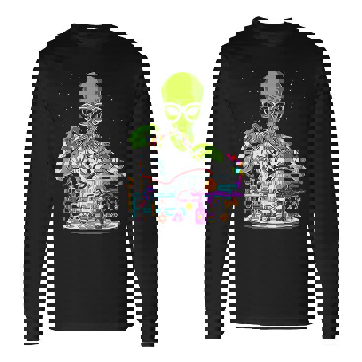 スペースエイリアンケミストリーティーチャーサイエンティストケミストサイエンススクール面白いエイリアン 長袖Tシャツ