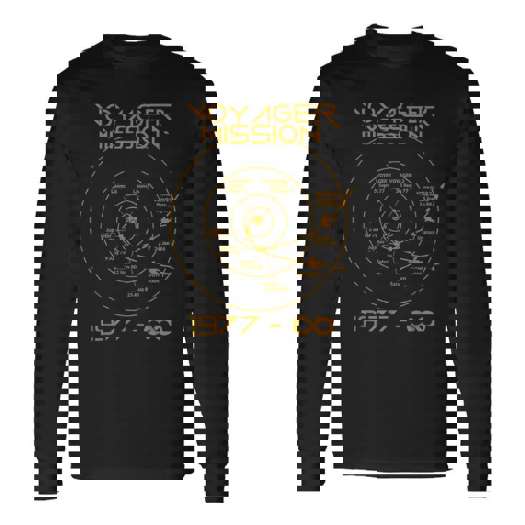スペースボイジャー 1 2プローブ 宇宙探査軌跡 長袖Tシャツ