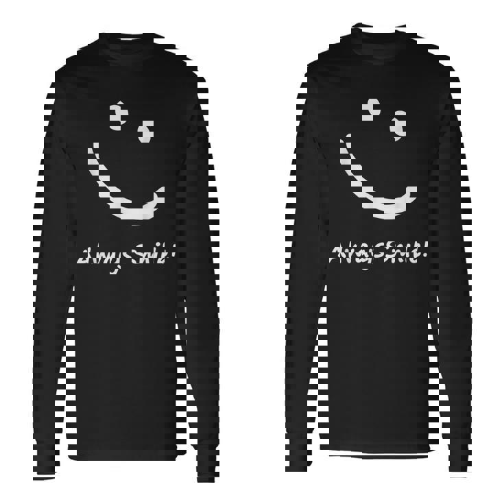 スマイルデザイン「ただスマイル」と言う言葉 長袖Tシャツ