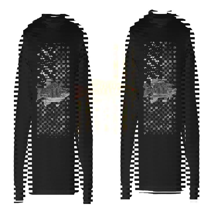 スモールマウス バス アメリカ国旗 スモールマウス バス 長袖Tシャツ