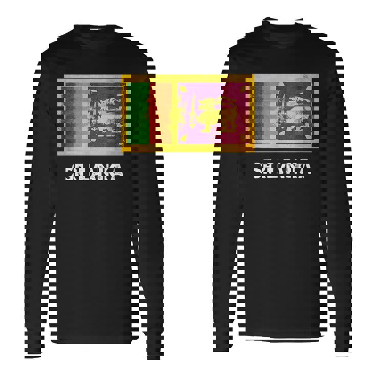スリランカ国旗tシャツ 長袖Tシャツ