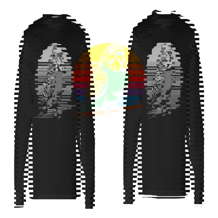 セキセイインコ レトロ セキセイインコ 長袖Tシャツ